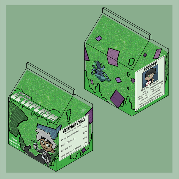 Liquid Keychain - Danny Phantom Milk Carton
